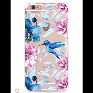 Hummingbird Floral Bird Cherry Blossom Roses Clear Case